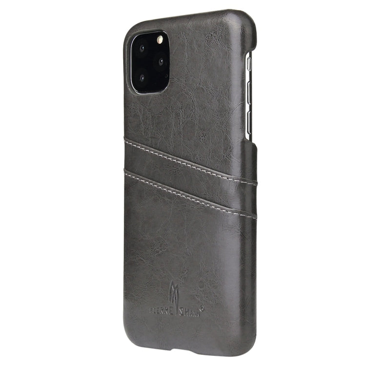 For iPhone 11 Pro Fierre Shann Retro Oil Wax Texture PU Leather Case with Card Slots