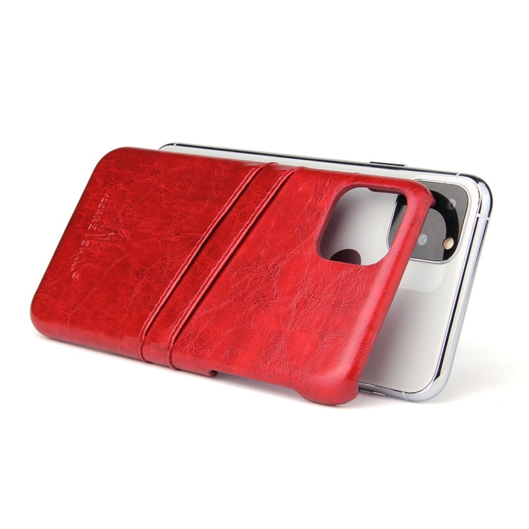 For iPhone 11 Pro Fierre Shann Retro Oil Wax Texture PU Leather Case with Card Slots