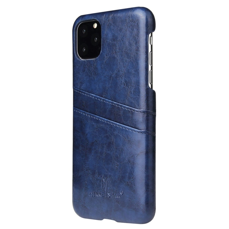 For iPhone 11 Pro Max Fierre Shann Retro Oil Wax Texture PU Leather Case with Card Slots