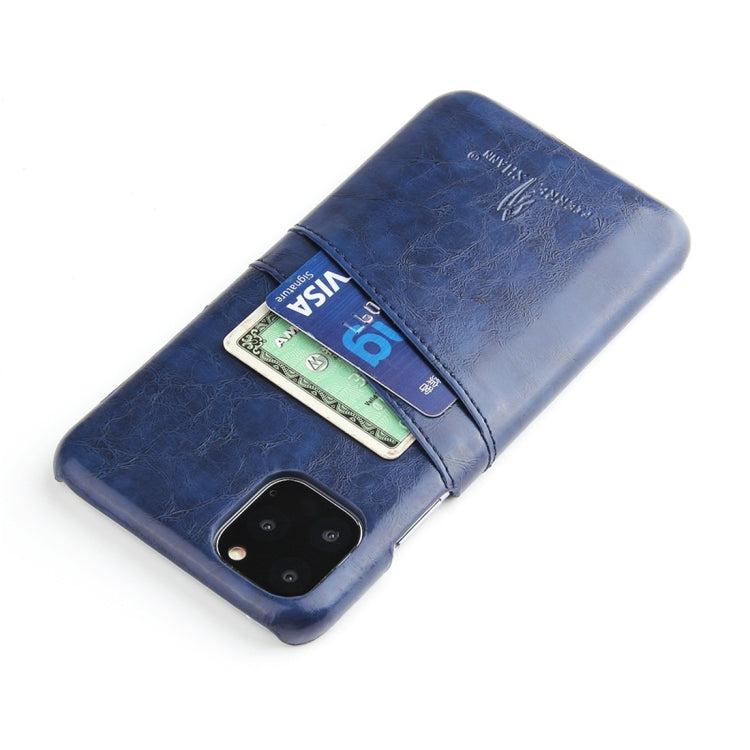 For iPhone 11 Pro Max Fierre Shann Retro Oil Wax Texture PU Leather Case with Card Slots
