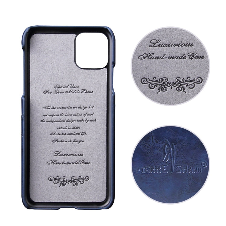 For iPhone 11 Pro Max Fierre Shann Retro Oil Wax Texture PU Leather Case with Card Slots