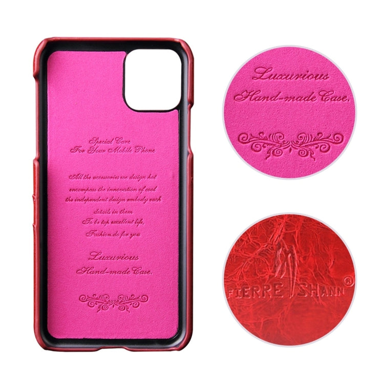 For iPhone 11 Pro Max Fierre Shann Retro Oil Wax Texture PU Leather Case with Card Slots