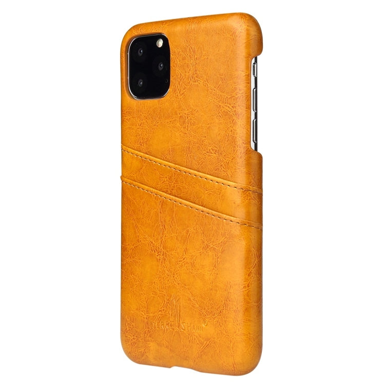 For iPhone 11 Pro Max Fierre Shann Retro Oil Wax Texture PU Leather Case with Card Slots