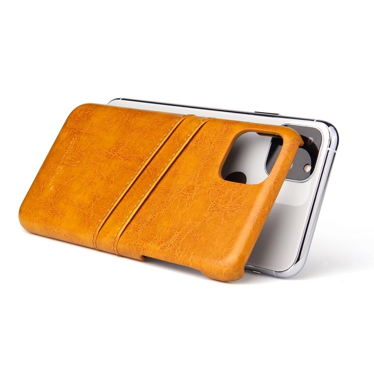 For iPhone 11 Pro Max Fierre Shann Retro Oil Wax Texture PU Leather Case with Card Slots