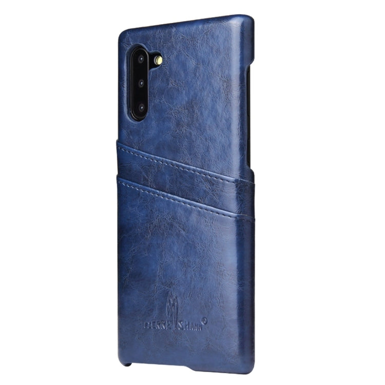 Fierre Shann Retro Oil Wax Texture PU Leather Case with Card Slots for Galaxy Note 10