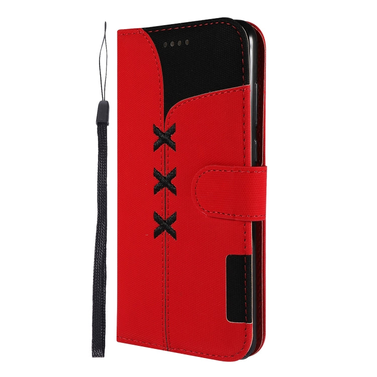 Fabric Stitching Embroidery Horizontal Flip Leather Case With Holder & Card Slots & Wallet for Huawei Honor 7A