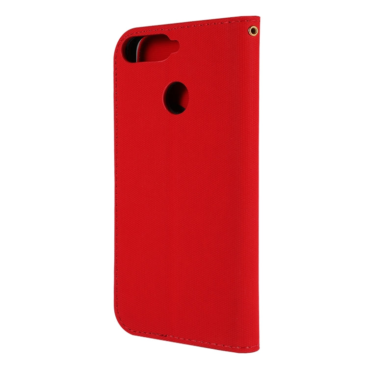 Fabric Stitching Embroidery Horizontal Flip Leather Case With Holder & Card Slots & Wallet for Huawei Honor 7A