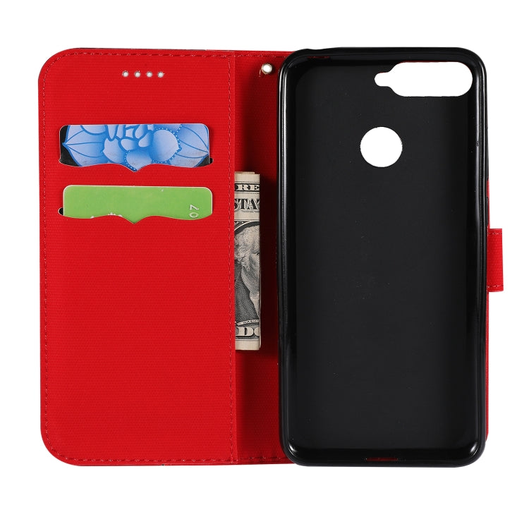 Fabric Stitching Embroidery Horizontal Flip Leather Case With Holder & Card Slots & Wallet for Huawei Honor 7A