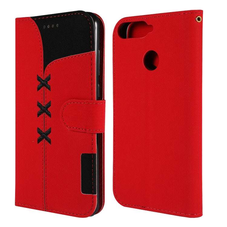 Fabric Stitching Embroidery Horizontal Flip Leather Case With Holder & Card Slots & Wallet for Huawei Honor 7A