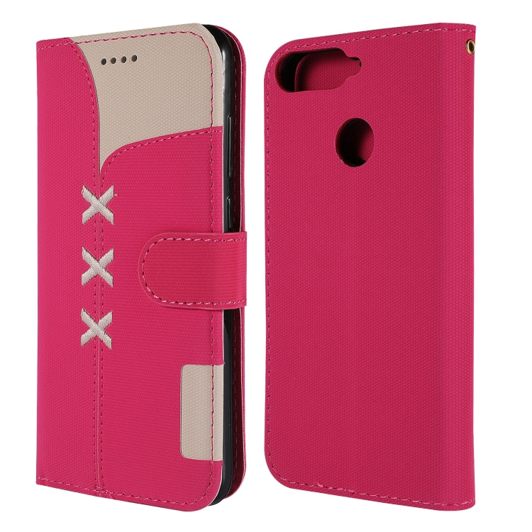 Fabric Stitching Embroidery Horizontal Flip Leather Case With Holder & Card Slots & Wallet for Huawei Honor 7A