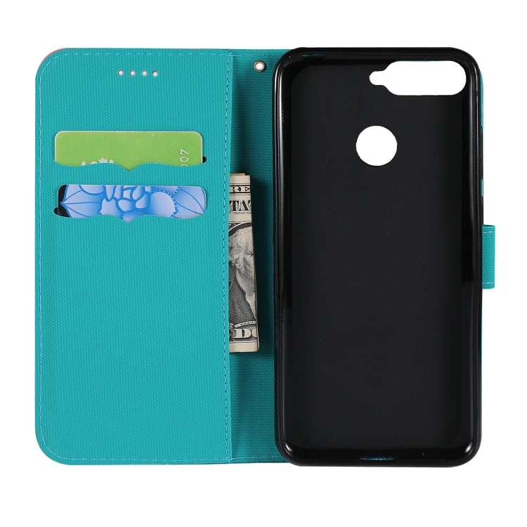 Fabric Stitching Embroidery Horizontal Flip Leather Case With Holder & Card Slots & Wallet for Huawei Honor 7A