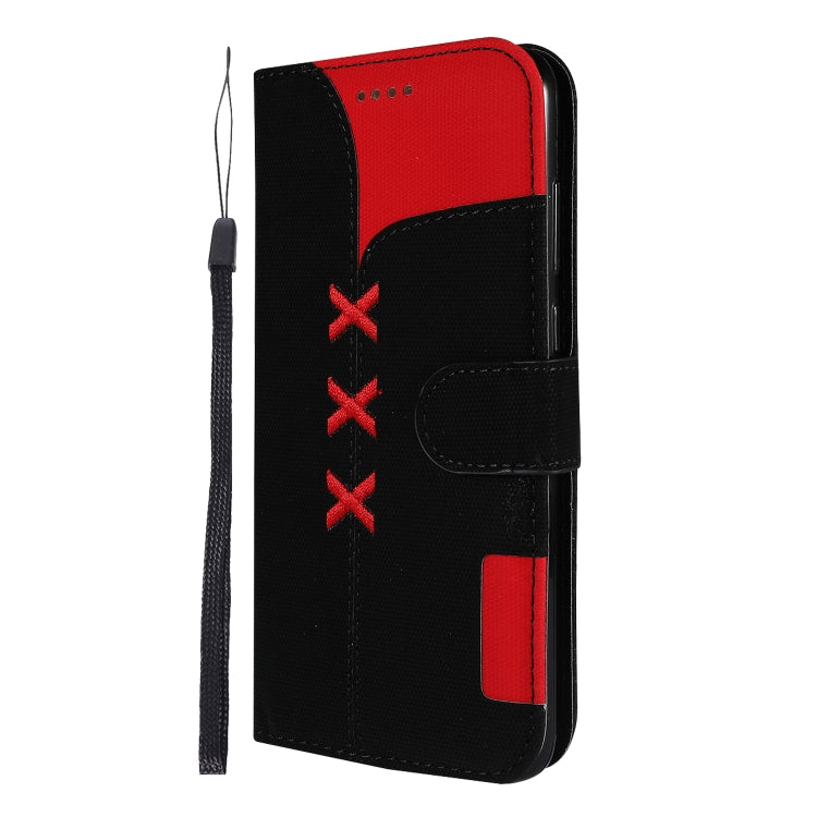 Fabric Stitching Embroidery Horizontal Flip Leather Case With Holder & Card Slots & Wallet for Huawei Honor 7A