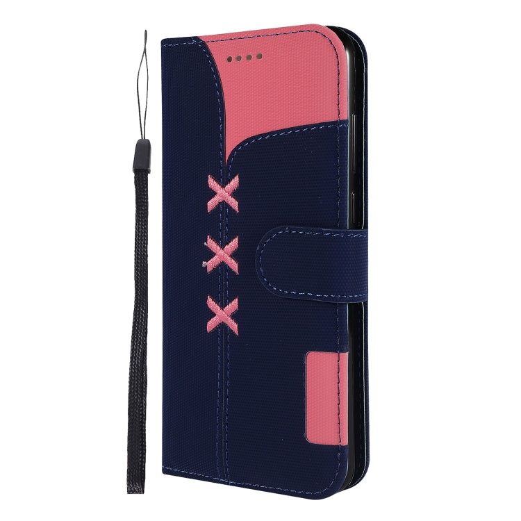 Fabric Stitching Embroidery Horizontal Flip Leather Case With Holder & Card Slots & Wallet for Huawei Honor 7A