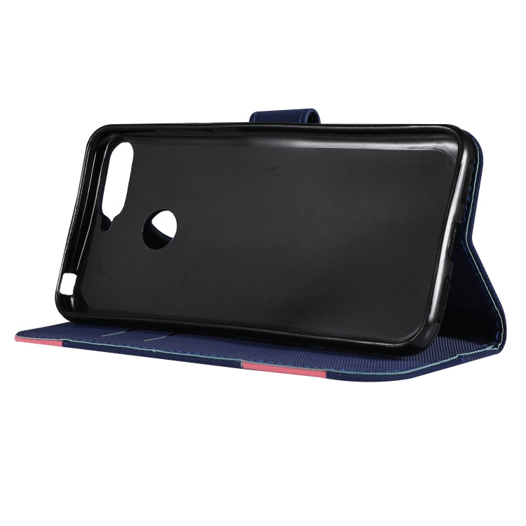 Fabric Stitching Embroidery Horizontal Flip Leather Case With Holder & Card Slots & Wallet for Huawei Honor 7A