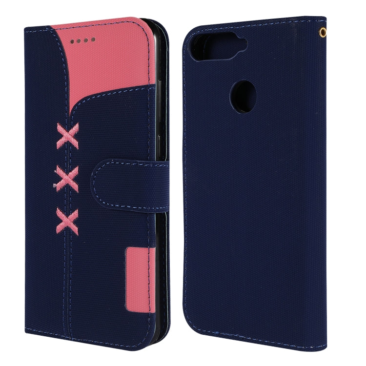 Fabric Stitching Embroidery Horizontal Flip Leather Case With Holder & Card Slots & Wallet for Huawei Honor 7A