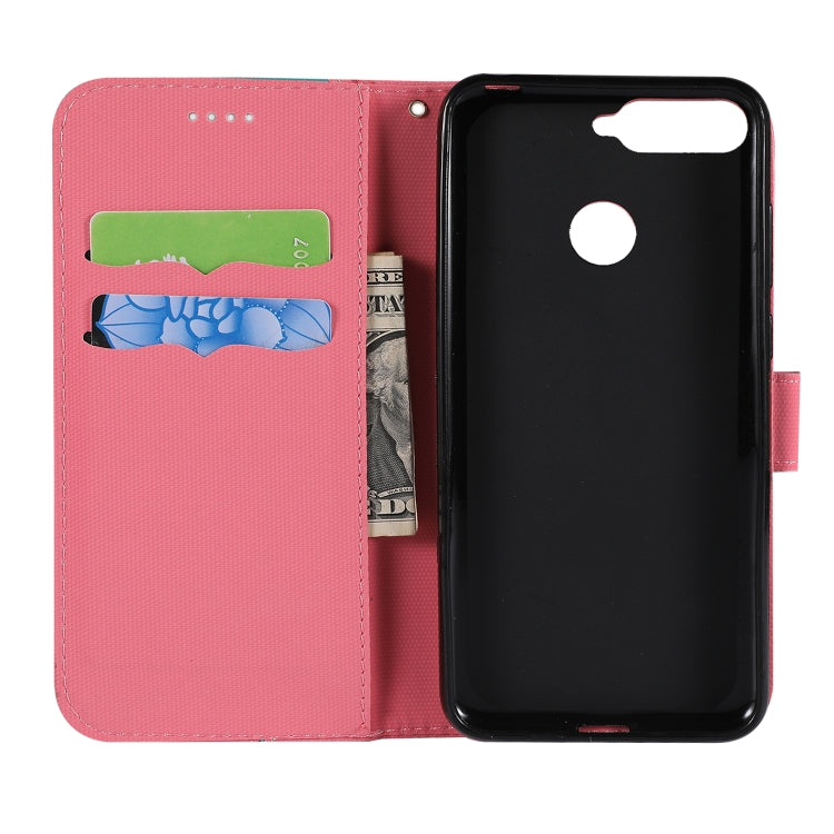 Fabric Stitching Embroidery Horizontal Flip Leather Case With Holder & Card Slots & Wallet for Huawei Honor 7A