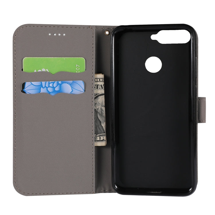 Fabric Stitching Embroidery Horizontal Flip Leather Case With Holder & Card Slots & Wallet for Huawei Honor 7A