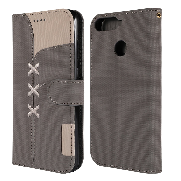 Fabric Stitching Embroidery Horizontal Flip Leather Case With Holder & Card Slots & Wallet for Huawei Honor 7A