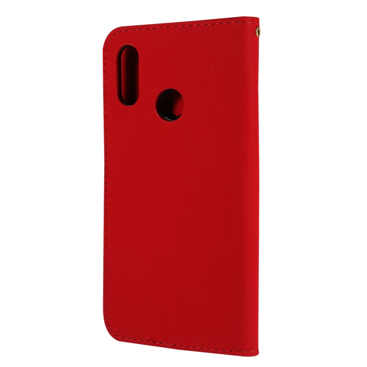 Fabric Stitching Embroidery Horizontal Flip Leather Case With Holder & Card Slots & Wallet for Huawei Honor 8X