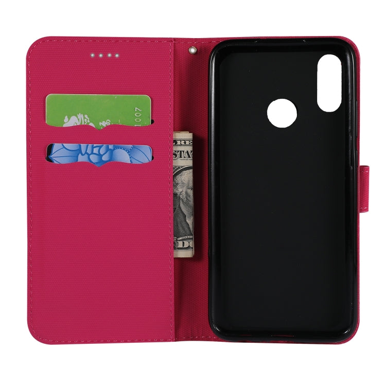 Fabric Stitching Embroidery Horizontal Flip Leather Case With Holder & Card Slots & Wallet for Huawei Honor 8X