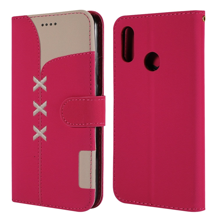 Fabric Stitching Embroidery Horizontal Flip Leather Case With Holder & Card Slots & Wallet for Huawei Honor 8X