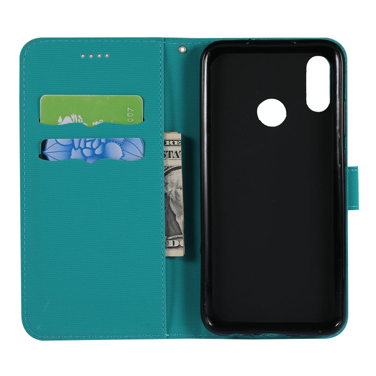 Fabric Stitching Embroidery Horizontal Flip Leather Case With Holder & Card Slots & Wallet for Huawei Honor 8X