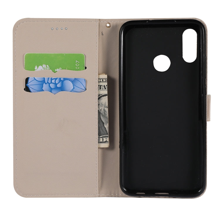 Fabric Stitching Embroidery Horizontal Flip Leather Case With Holder & Card Slots & Wallet for Huawei Honor 8X