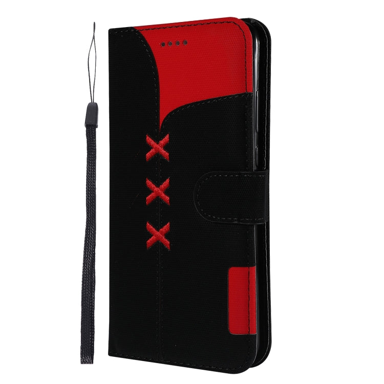Fabric Stitching Embroidery Horizontal Flip Leather Case With Holder & Card Slots & Wallet for Huawei Honor 8X