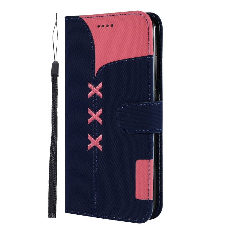 Fabric Stitching Embroidery Horizontal Flip Leather Case With Holder & Card Slots & Wallet for Huawei Honor 8X