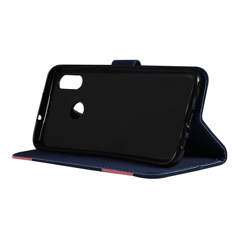 Fabric Stitching Embroidery Horizontal Flip Leather Case With Holder & Card Slots & Wallet for Huawei Honor 8X