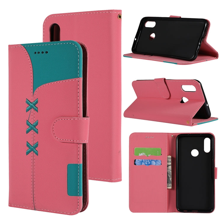 Fabric Stitching Embroidery Horizontal Flip Leather Case With Holder & Card Slots & Wallet for Huawei Honor 8X