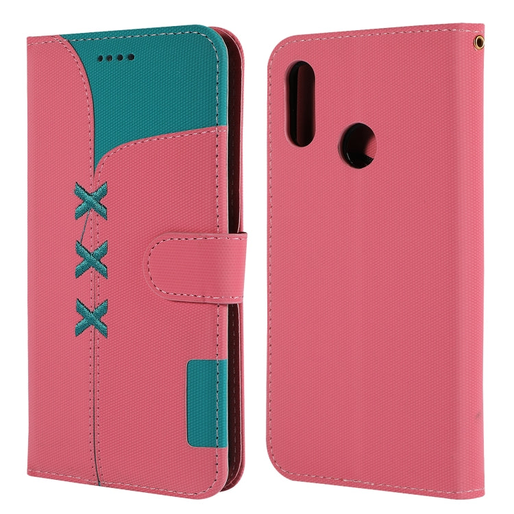 Fabric Stitching Embroidery Horizontal Flip Leather Case With Holder & Card Slots & Wallet for Huawei Honor 8X
