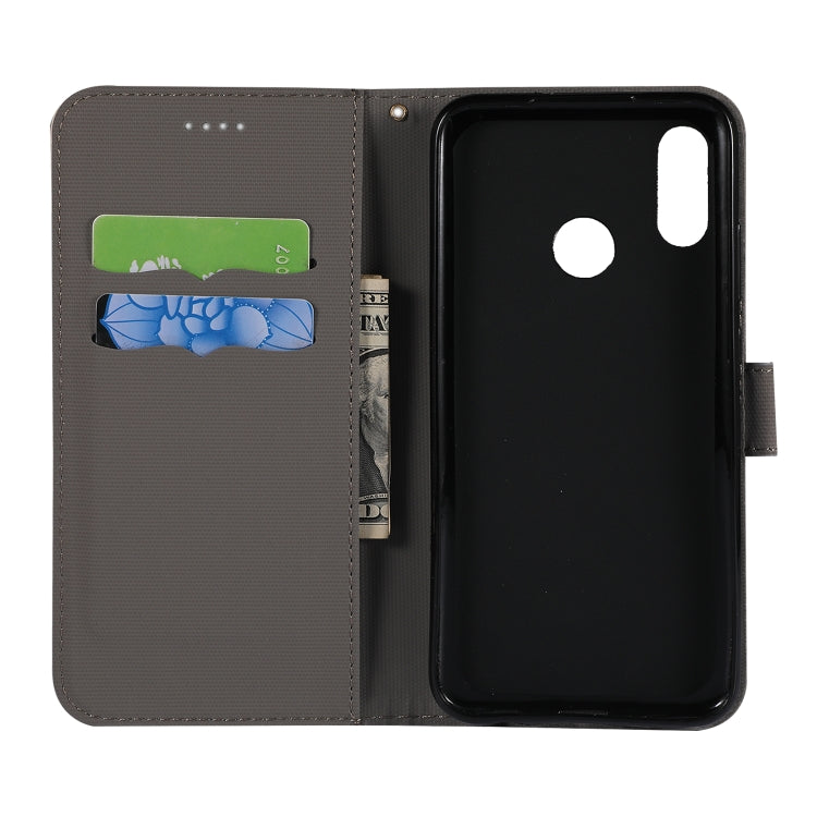 Fabric Stitching Embroidery Horizontal Flip Leather Case With Holder & Card Slots & Wallet for Huawei Honor 8X