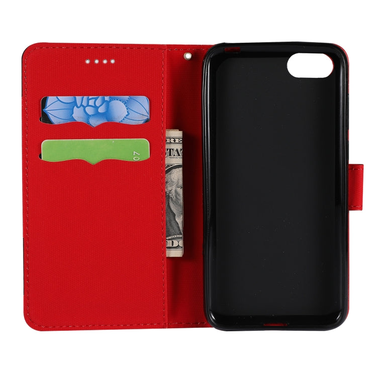 Fabric Stitching Embroidery Horizontal Flip Leather Case With Holder & Card Slots & Wallet for Huawei Honor 7S / Y5 2018