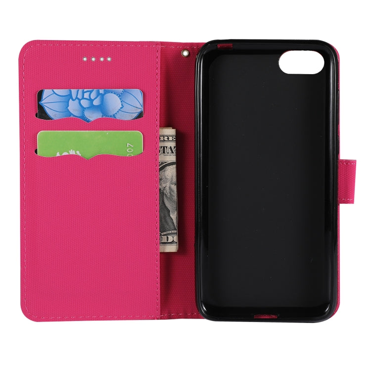 Fabric Stitching Embroidery Horizontal Flip Leather Case With Holder & Card Slots & Wallet for Huawei Honor 7S / Y5 2018