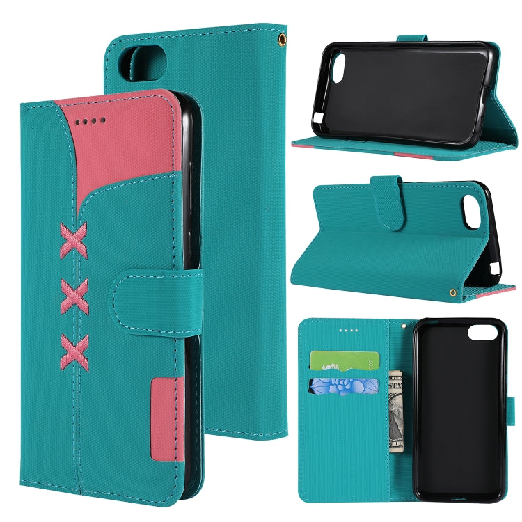 Fabric Stitching Embroidery Horizontal Flip Leather Case With Holder & Card Slots & Wallet for Huawei Honor 7S / Y5 2018