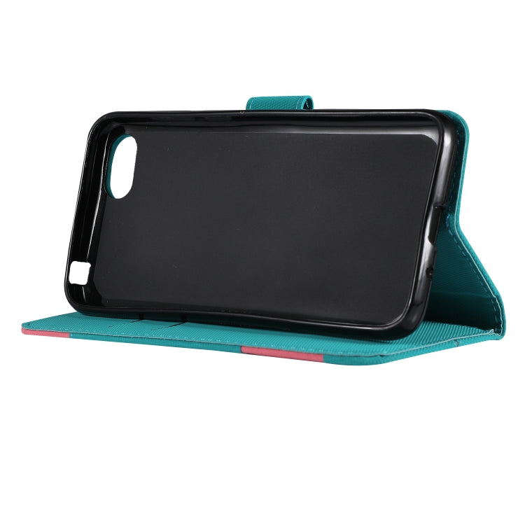 Fabric Stitching Embroidery Horizontal Flip Leather Case With Holder & Card Slots & Wallet for Huawei Honor 7S / Y5 2018