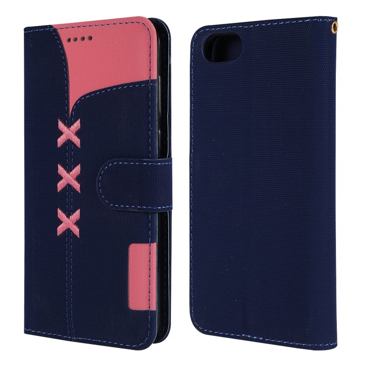 Fabric Stitching Embroidery Horizontal Flip Leather Case With Holder & Card Slots & Wallet for Huawei Honor 7S / Y5 2018