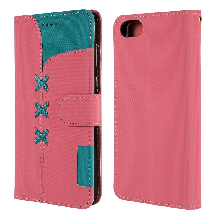 Fabric Stitching Embroidery Horizontal Flip Leather Case With Holder & Card Slots & Wallet for Huawei Honor 7S / Y5 2018
