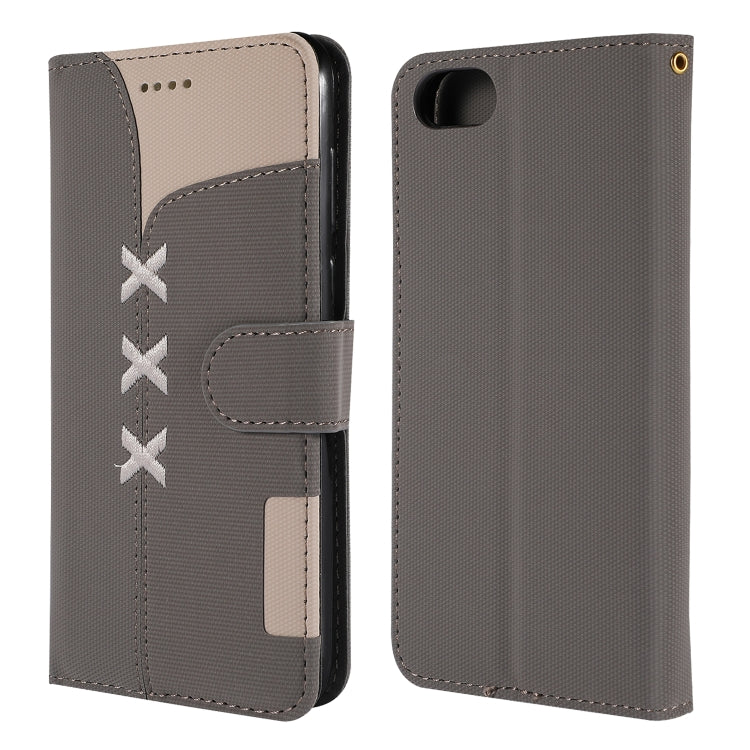 Fabric Stitching Embroidery Horizontal Flip Leather Case With Holder & Card Slots & Wallet for Huawei Honor 7S / Y5 2018