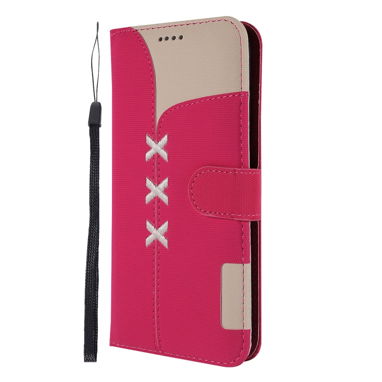 Fabric Stitching Embroidery Horizontal Flip Leather Case With Holder & Card Slots & Wallet for Huawei Honor 8A / Y6 2019