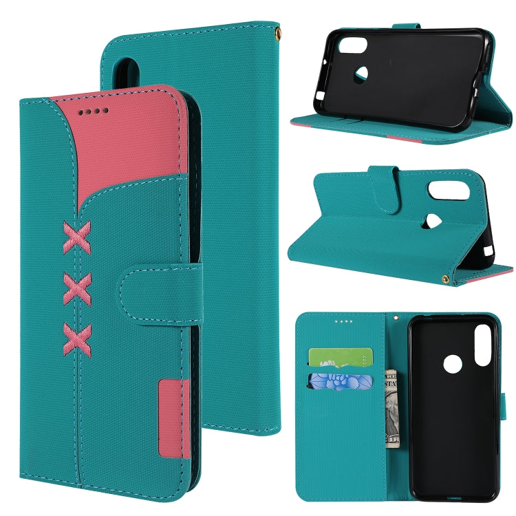Fabric Stitching Embroidery Horizontal Flip Leather Case With Holder & Card Slots & Wallet for Huawei Honor 8A / Y6 2019