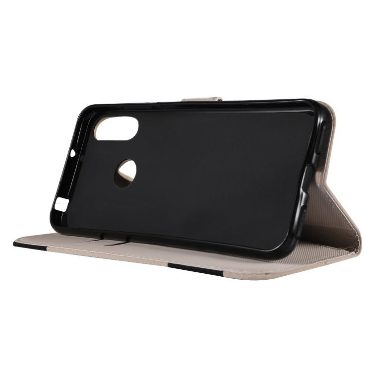 Fabric Stitching Embroidery Horizontal Flip Leather Case With Holder & Card Slots & Wallet for Huawei Honor 8A / Y6 2019