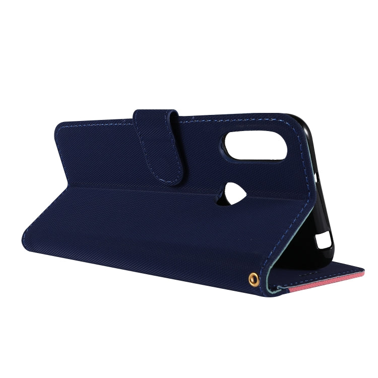 Fabric Stitching Embroidery Horizontal Flip Leather Case With Holder & Card Slots & Wallet for Huawei Honor 8A / Y6 2019