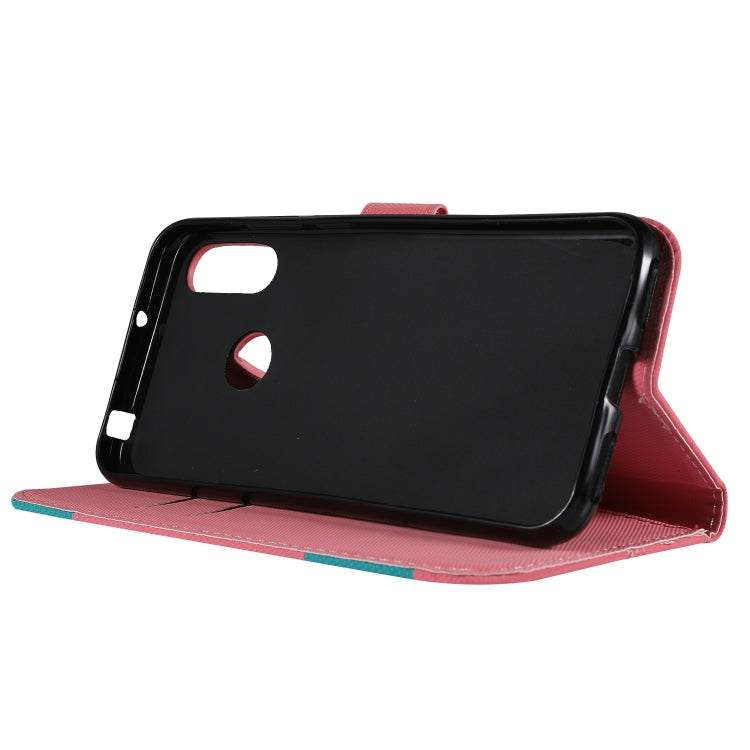 Fabric Stitching Embroidery Horizontal Flip Leather Case With Holder & Card Slots & Wallet for Huawei Honor 8A / Y6 2019