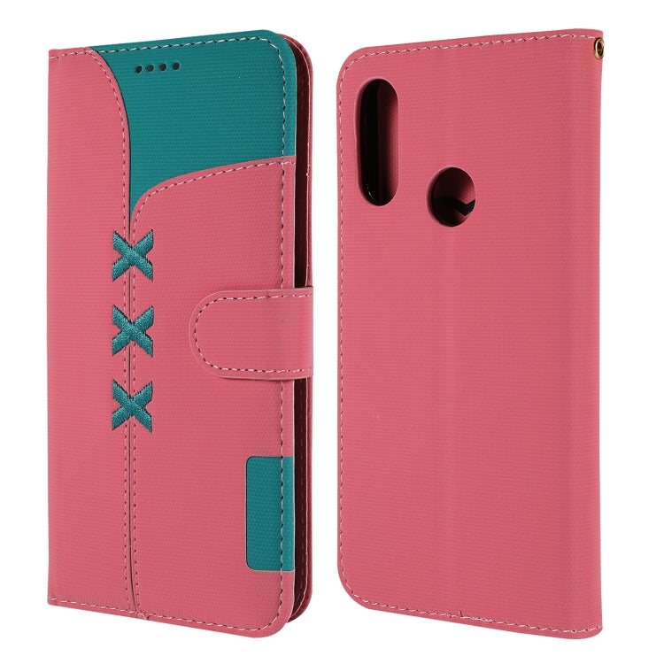 Fabric Stitching Embroidery Horizontal Flip Leather Case With Holder & Card Slots & Wallet for Huawei Honor 8A / Y6 2019