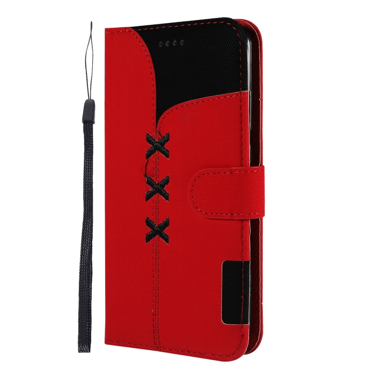 Fabric Stitching Embroidery Horizontal Flip Leather Case With Holder & Card Slots & Wallet for Huawei Honor 10 Lite