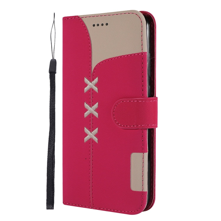 Fabric Stitching Embroidery Horizontal Flip Leather Case With Holder & Card Slots & Wallet for Huawei Honor 10 Lite