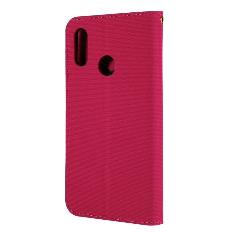 Fabric Stitching Embroidery Horizontal Flip Leather Case With Holder & Card Slots & Wallet for Huawei Honor 10 Lite