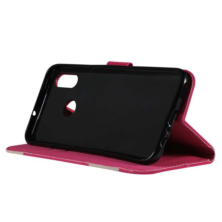 Fabric Stitching Embroidery Horizontal Flip Leather Case With Holder & Card Slots & Wallet for Huawei Honor 10 Lite